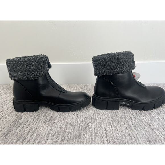 Blondo Plaka Waterproof Boot Size 6 Black Leather Lug Sole Fleece, NWOT - Picture 5 of 7